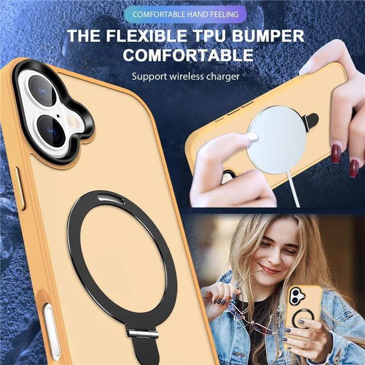 For iPhone 16 Case Compatible with MagSafe Kickstand Back Phone Cover