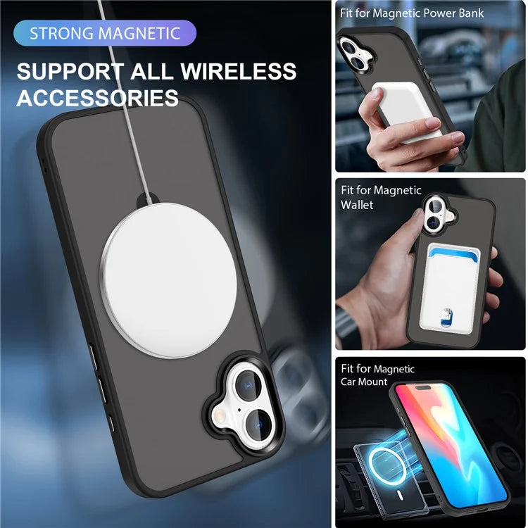 For iPhone 16 Case Compatible with MagSafe Kickstand Back Phone Cover