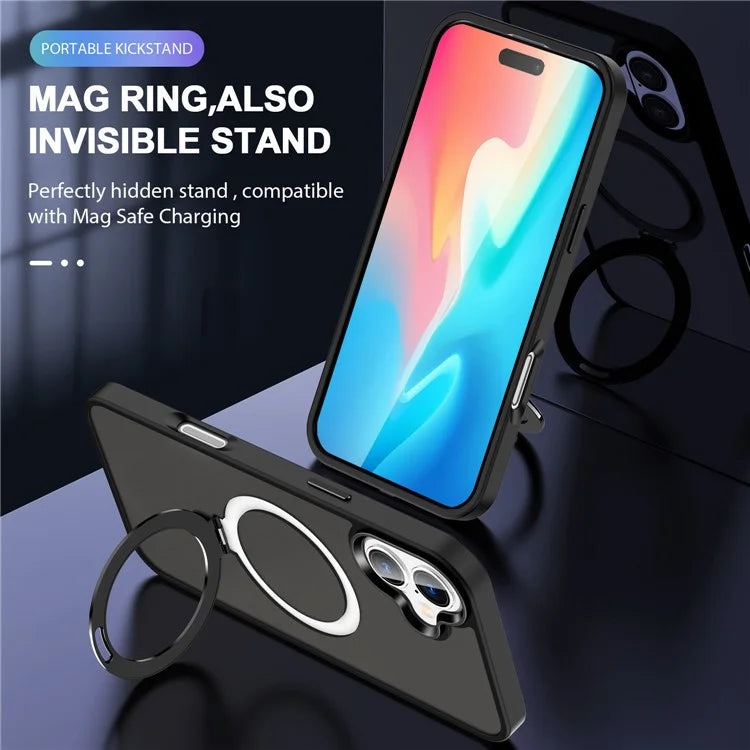 For iPhone 16 Case Compatible with MagSafe Kickstand Back Phone Cover