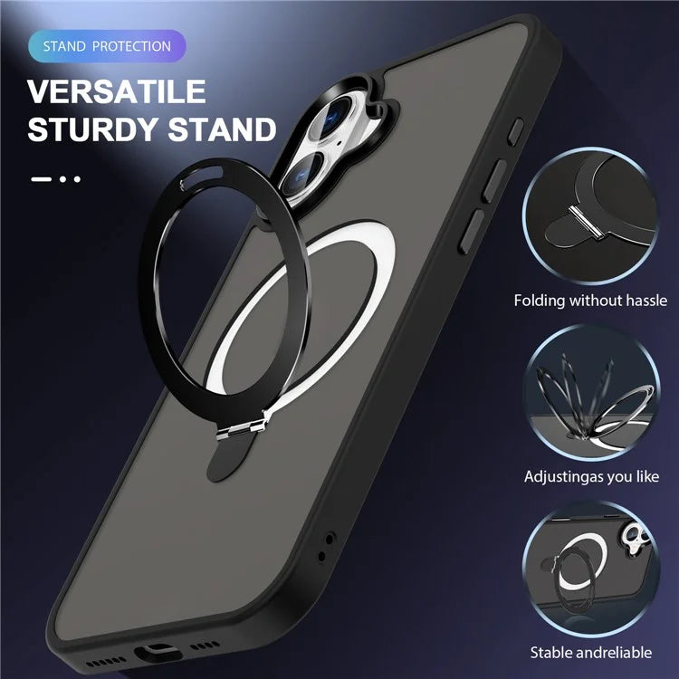 For iPhone 16 Case Compatible with MagSafe Kickstand Back Phone Cover