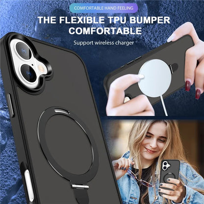 For iPhone 16 Case Compatible with MagSafe Kickstand Back Phone Cover