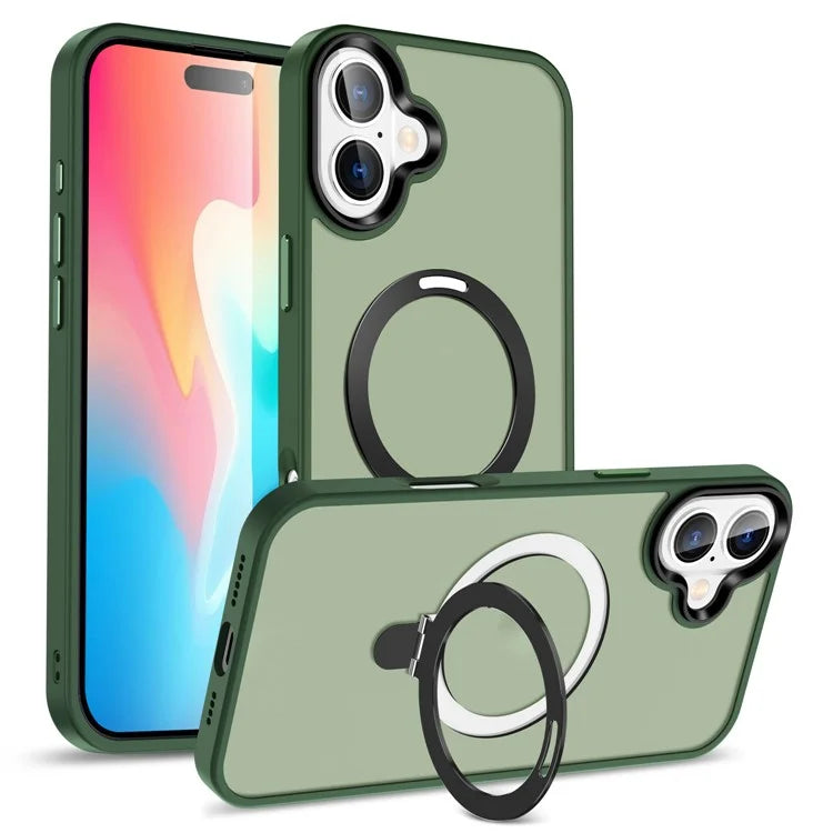 For iPhone 16 Case Compatible with MagSafe Kickstand Back Phone Cover