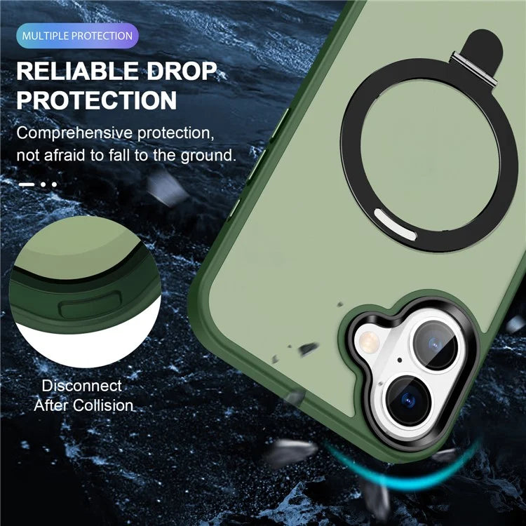 For iPhone 16 Case Compatible with MagSafe Kickstand Back Phone Cover