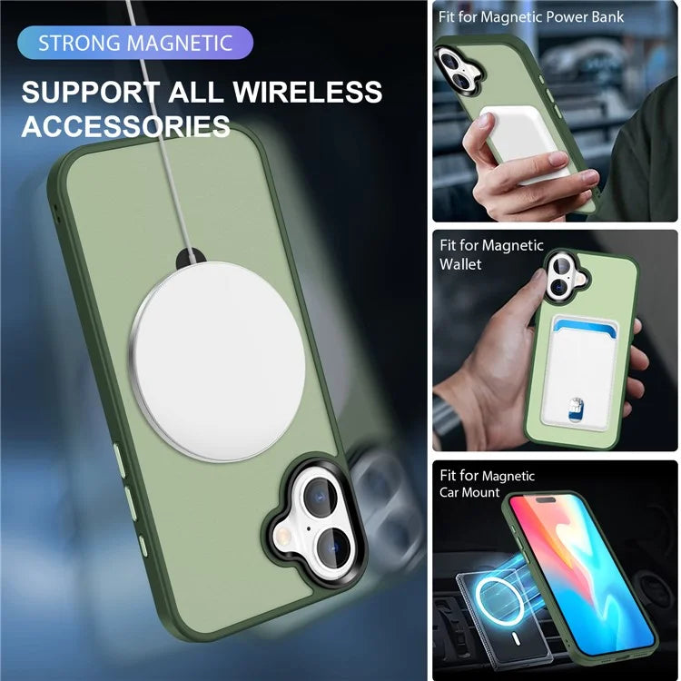For iPhone 16 Case Compatible with MagSafe Kickstand Back Phone Cover