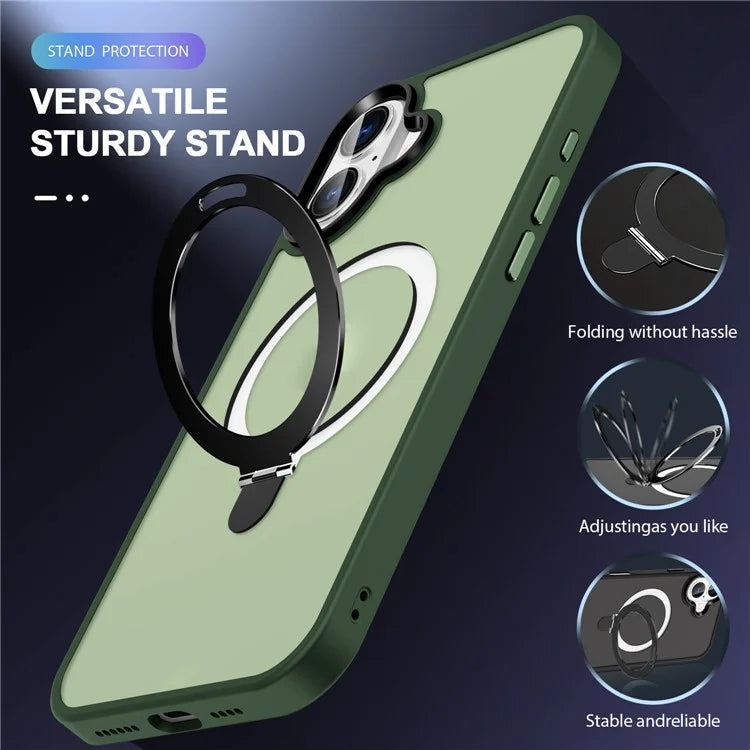 For iPhone 16 Case Compatible with MagSafe Kickstand Back Phone Cover
