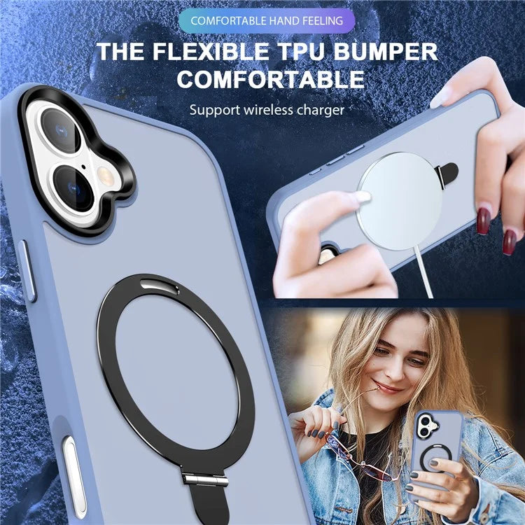 For iPhone 16 Case Compatible with MagSafe Kickstand Back Phone Cover