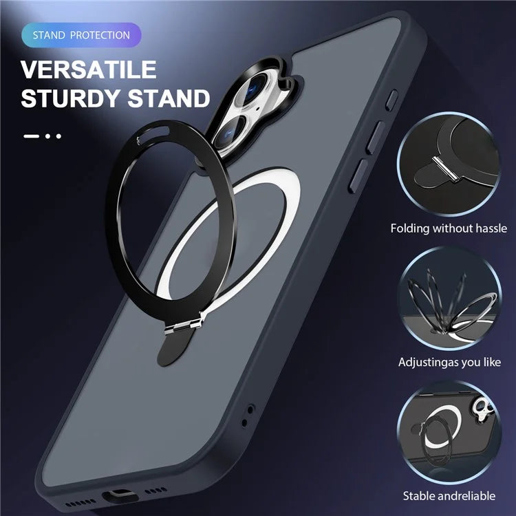 For iPhone 16 Case Compatible with MagSafe Kickstand Back Phone Cover