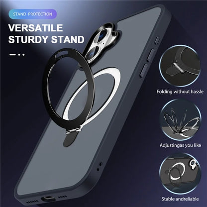 For iPhone 16 Case Compatible with MagSafe Kickstand Back Phone Cover