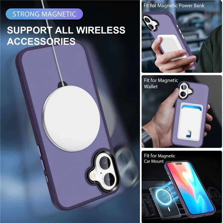 For iPhone 16 Case Compatible with MagSafe Kickstand Back Phone Cover