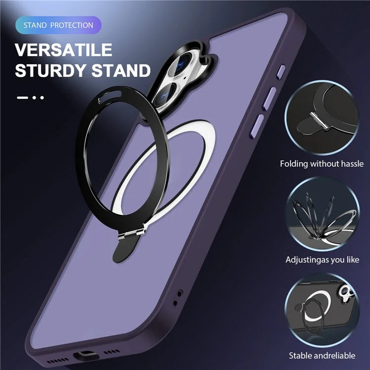 For iPhone 16 Case Compatible with MagSafe Kickstand Back Phone Cover