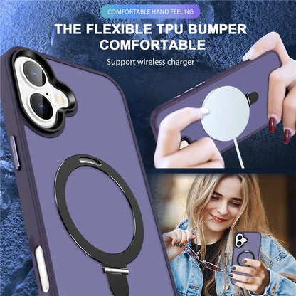 For iPhone 16 Case Compatible with MagSafe Kickstand Back Phone Cover