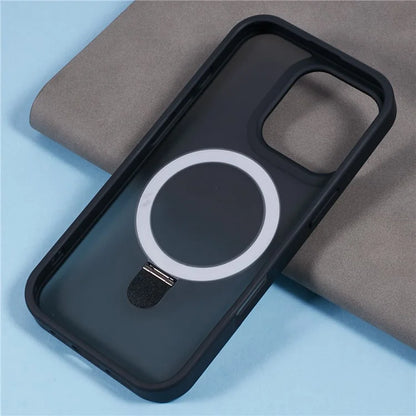 For iPhone 16 Pro Magnetic Case Kickstand TPU+PC  Phone Cover