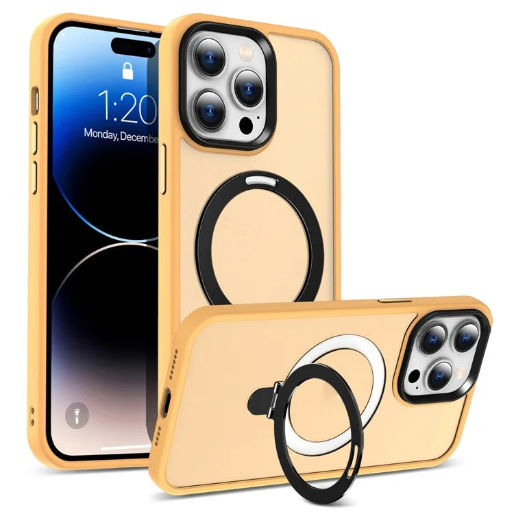 For iPhone 16 Pro Magnetic Case Kickstand TPU+PC  Phone Cover