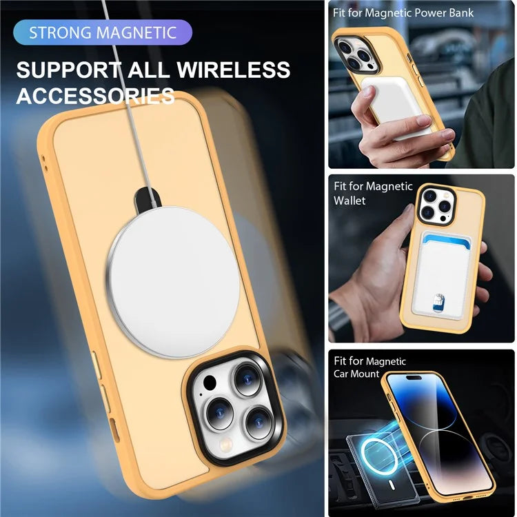 For iPhone 16 Pro Magnetic Case Kickstand TPU+PC  Phone Cover