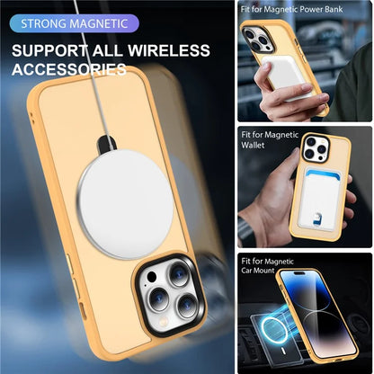 For iPhone 16 Pro Magnetic Case Kickstand TPU+PC  Phone Cover