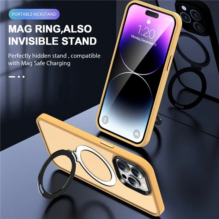 For iPhone 16 Pro Magnetic Case Kickstand TPU+PC  Phone Cover