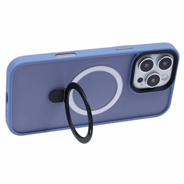 For iPhone 16 Pro Magnetic Case Kickstand TPU+PC  Phone Cover