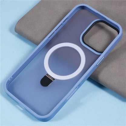 For iPhone 16 Pro Magnetic Case Kickstand TPU+PC  Phone Cover