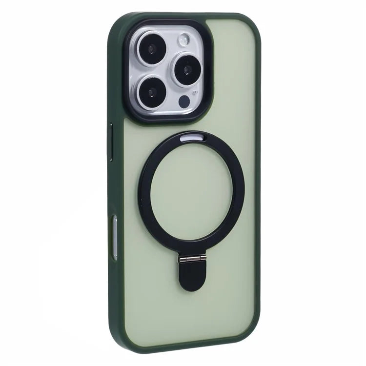 For iPhone 16 Pro Magnetic Case Kickstand TPU+PC  Phone Cover