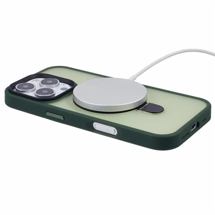 For iPhone 16 Pro Magnetic Case Kickstand TPU+PC  Phone Cover