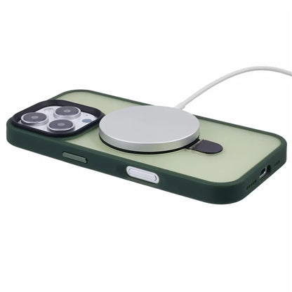For iPhone 16 Pro Magnetic Case Kickstand TPU+PC  Phone Cover