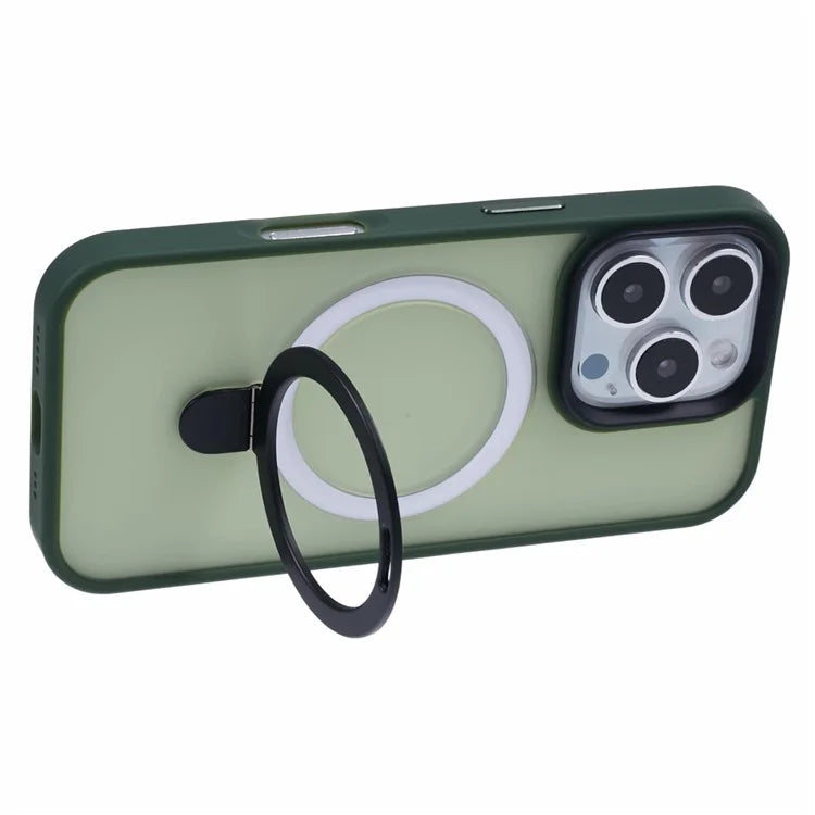 For iPhone 16 Pro Magnetic Case Kickstand TPU+PC  Phone Cover