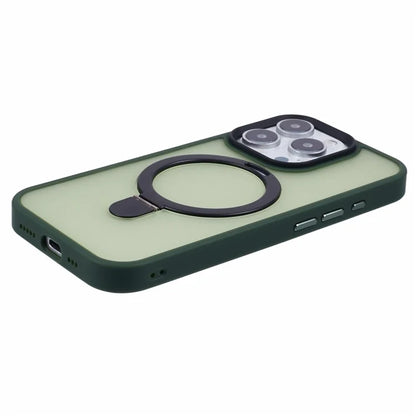 For iPhone 16 Pro Magnetic Case Kickstand TPU+PC  Phone Cover