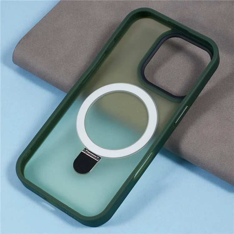 For iPhone 16 Pro Magnetic Case Kickstand TPU+PC  Phone Cover