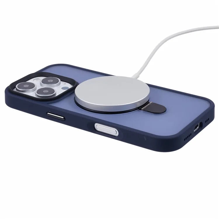 For iPhone 16 Pro Magnetic Case Kickstand TPU+PC  Phone Cover