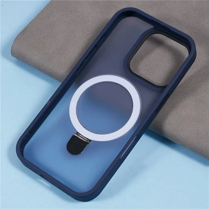 For iPhone 16 Pro Magnetic Case Kickstand TPU+PC  Phone Cover