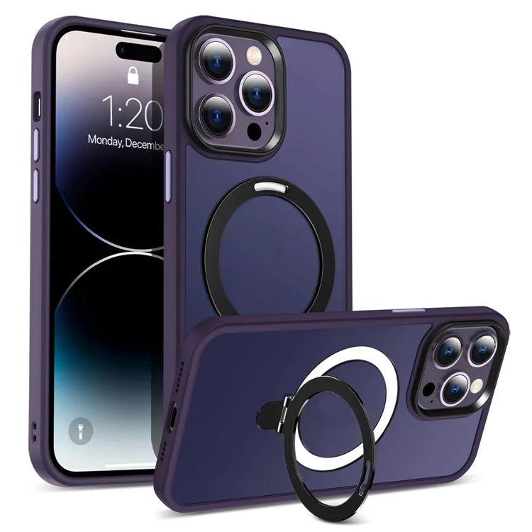 For iPhone 16 Pro Magnetic Case Kickstand TPU+PC  Phone Cover