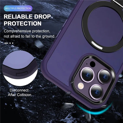 For iPhone 16 Pro Magnetic Case Kickstand TPU+PC  Phone Cover