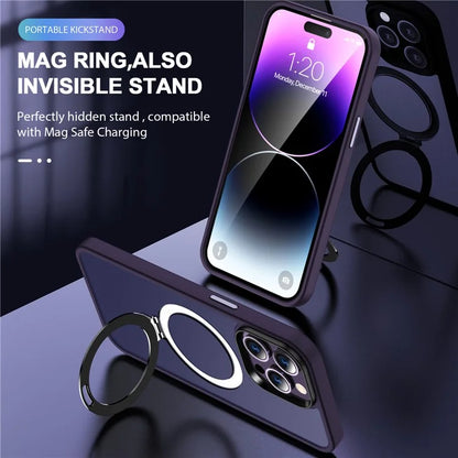 For iPhone 16 Pro Magnetic Case Kickstand TPU+PC  Phone Cover