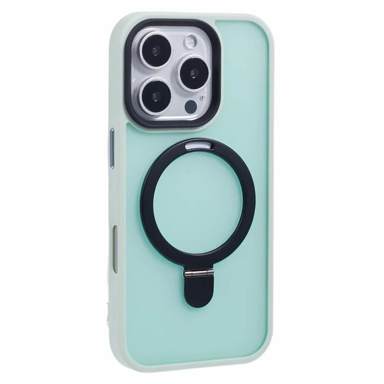 For iPhone 16 Pro Magnetic Case Kickstand TPU+PC  Phone Cover