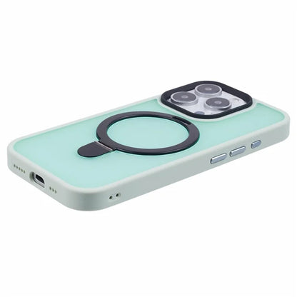 For iPhone 16 Pro Magnetic Case Kickstand TPU+PC  Phone Cover