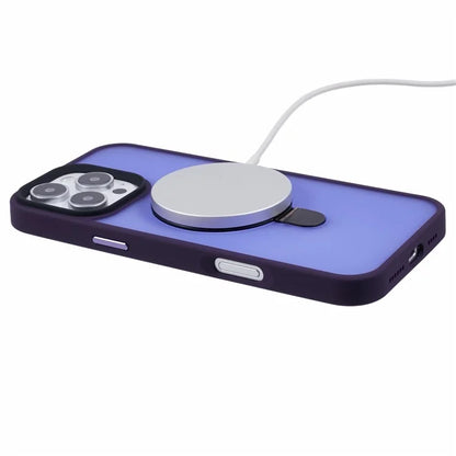 For iPhone 16 Pro Magnetic Case Kickstand TPU+PC  Phone Cover