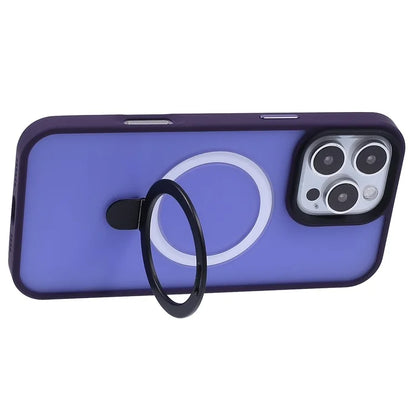 For iPhone 16 Pro Magnetic Case Kickstand TPU+PC  Phone Cover