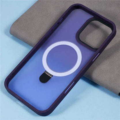 For iPhone 16 Pro Magnetic Case Kickstand TPU+PC  Phone Cover