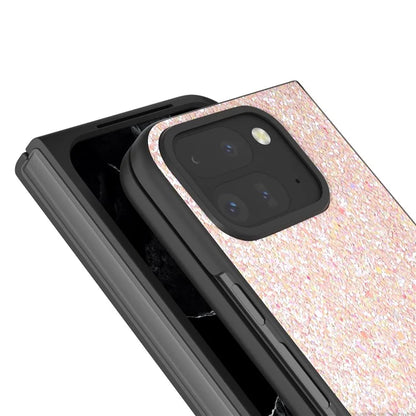 For Google Pixel 9 Pro Fold 5G Case Colored Glitter Leather+PC Phone Cover