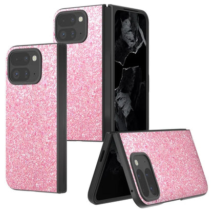 For Google Pixel 9 Pro Fold 5G Case Colored Glitter Leather+PC Phone Cover