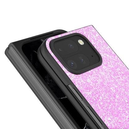 For Google Pixel 9 Pro Fold 5G Case Colored Glitter Leather+PC Phone Cover