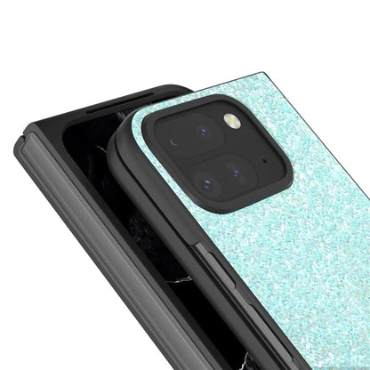 For Google Pixel 9 Pro Fold 5G Case Colored Glitter Leather+PC Phone Cover
