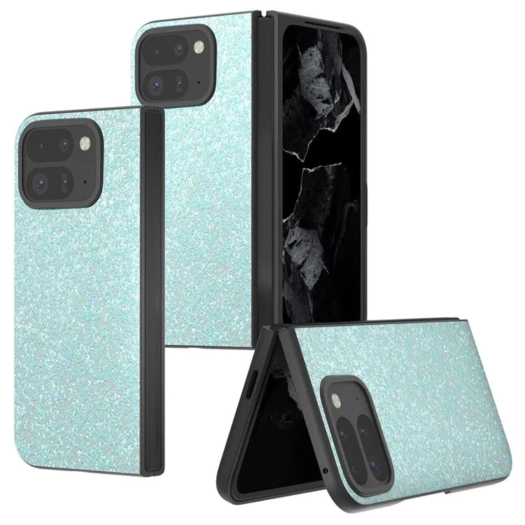 For Google Pixel 9 Pro Fold 5G Case Colored Glitter Leather+PC Phone Cover