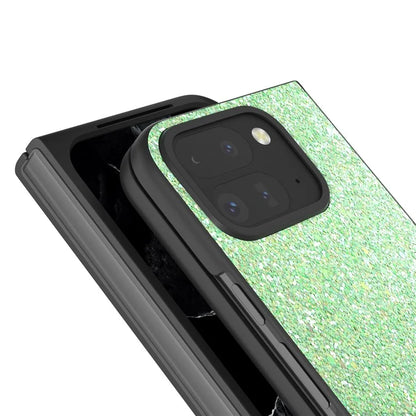 For Google Pixel 9 Pro Fold 5G Case Colored Glitter Leather+PC Phone Cover