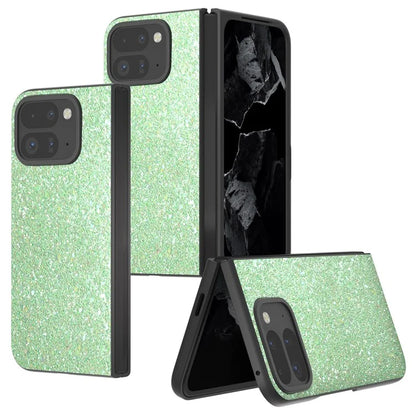 For Google Pixel 9 Pro Fold 5G Case Colored Glitter Leather+PC Phone Cover