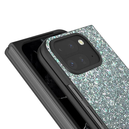 For Google Pixel 9 Pro Fold 5G Case Colored Glitter Leather+PC Phone Cover