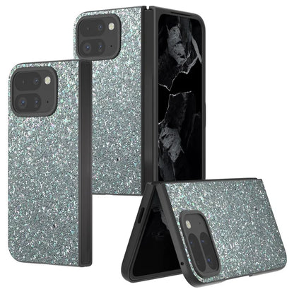 For Google Pixel 9 Pro Fold 5G Case Colored Glitter Leather+PC Phone Cover
