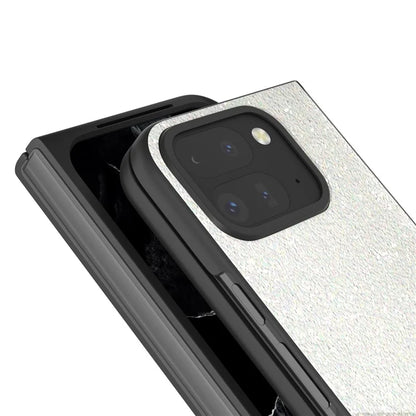 For Google Pixel 9 Pro Fold 5G Case Colored Glitter Leather+PC Phone Cover