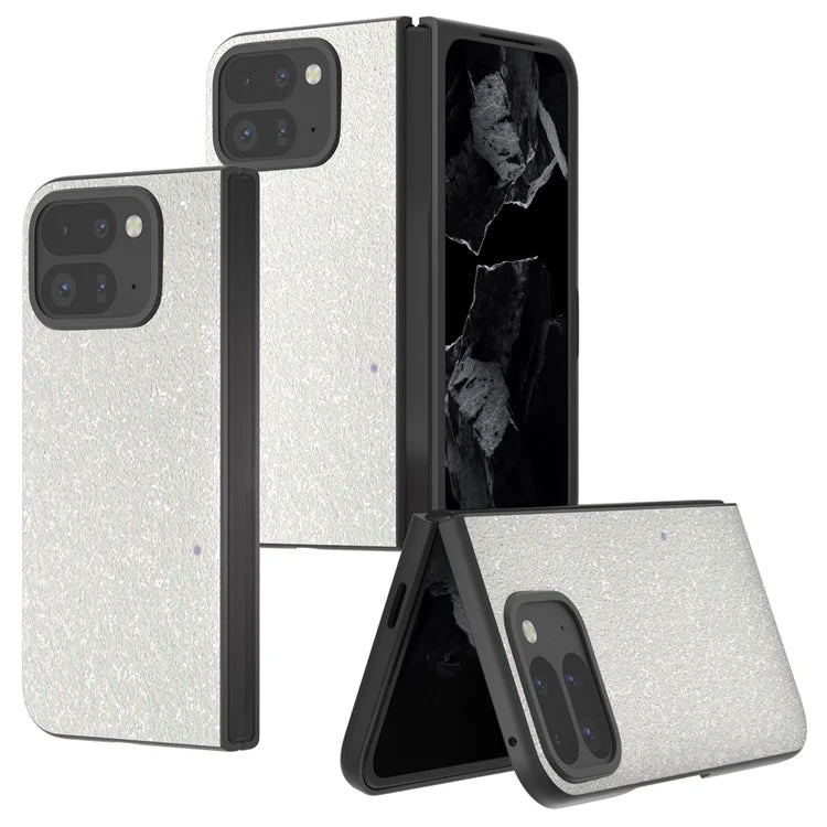 For Google Pixel 9 Pro Fold 5G Case Colored Glitter Leather+PC Phone Cover