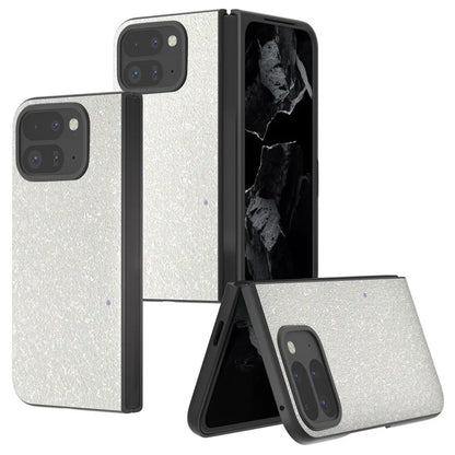 For Google Pixel 9 Pro Fold 5G Case Colored Glitter Leather+PC Phone Cover